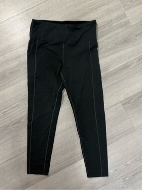 Tuff Athletics High-Waist Charcoal Seam-Detail Leggings w/pockets